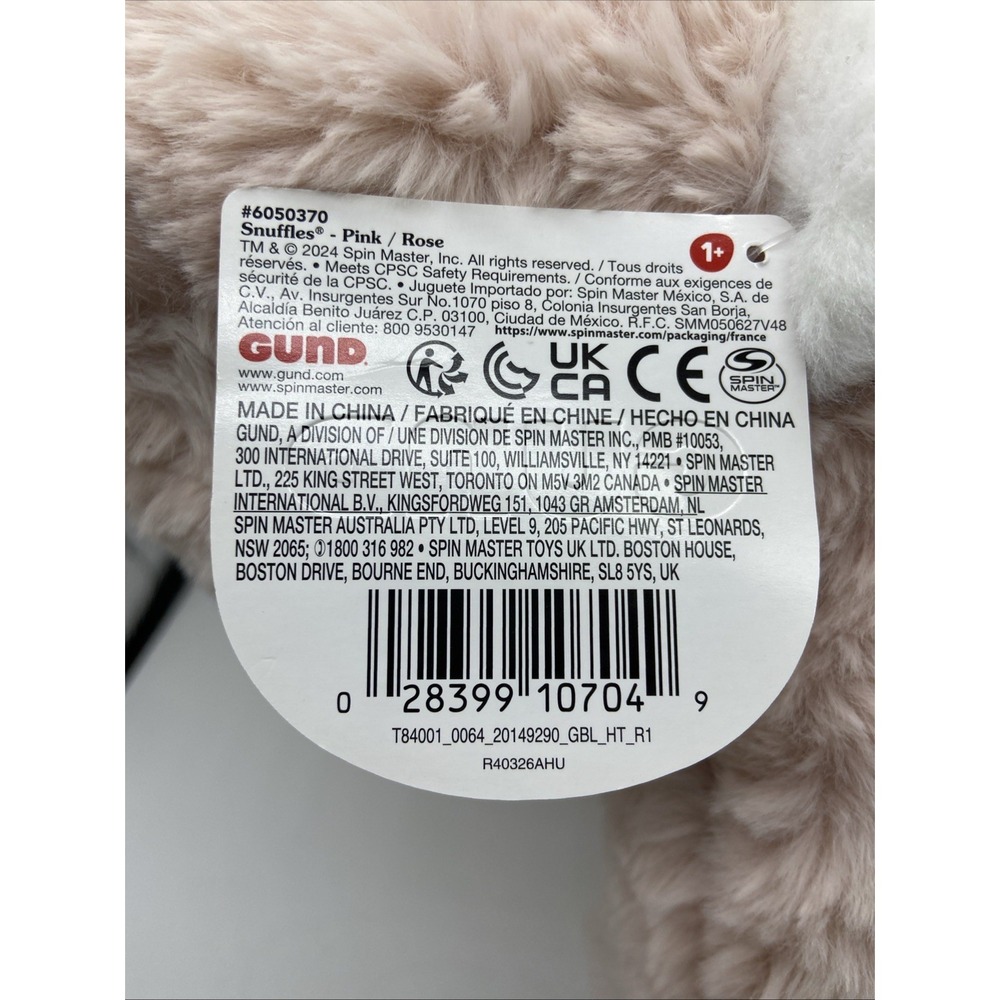 Gund Snuffles Pink Rose Teddy Bear Plush Stuffed Animal 6050370 NWT - Picture 4 of 10
